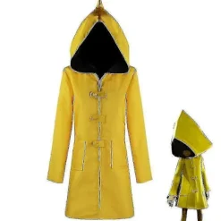 BraVärde Little Nightmares Cosplay Kostym Unisex Gul Lång Jacka Kappa Halloween Cosplay Performance Kläder-lingling} Adult S> Dräkter