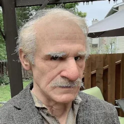 FMYSJ Livsliknande Latex Gammal Mans Mask med Överdrivet Näsa och Rynkor för Halloween Cosplay och Partykostymer (FMY)><noscript><img width=