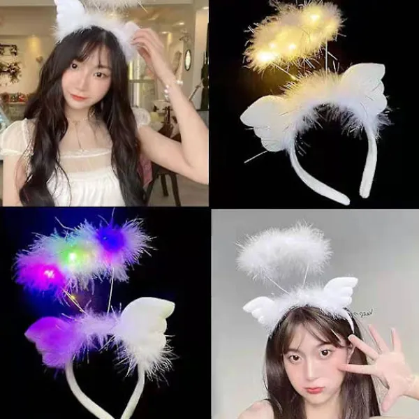 Ljus upp ängelvingar Ängelvingar och glorior med LED-lampor 80*40cm> Tillbehör