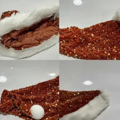 Ljusande Tomteluva - Tomteluva - Vuxen Julhatt - Unisex Sammet Klassisk Tomteluva för Jul Nyår><noscript><img width=