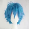 Ljusblå kort peruk, Bob Anime Cosplay lagert rakt hår kostymfest Anime Pixie Fancy Dress för kvinnor män pojkar flickor> Peruker