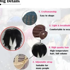 Ljusblå kort peruk, Bob Anime Cosplay lagert rakt hår kostymfest Anime Pixie Fancy Dress för kvinnor män pojkar flickor> Peruker