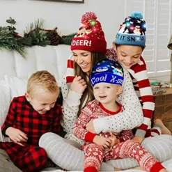 unbranded Ljusupplyst Julhatt Julmössa Med Led-lampor För Vuxna Jul Nyår Festtillbehör Stil 6><noscript><img width=
