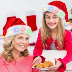 Ljusupplyst Tomteluva, Plyschjulkepsar, Roliga Julkepsar Passar för Vuxna eller Barn><noscript><img width=