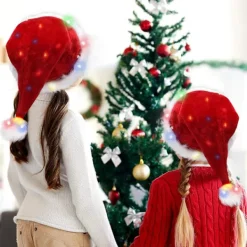 Ljusupplyst Tomteluva, Plyschjulkepsar, Roliga Julkepsar Passar för Vuxna eller Barn><noscript><img width=