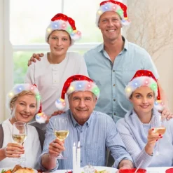 Ljusupplyst Tomteluva, Plyschjulkepsar, Roliga Julkepsar Passar för Vuxna eller Barn><noscript><img width=