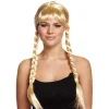 Crosswear Trading LTD Lång blond peruk med flätor vuxenstorlek blondin ljus> Peruker