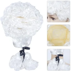 Lång Cosplay Advokatperuk för Barn, Vuxna, Lockig Gentlemanperuk Vit Gentleman Advokatperuk för Halloweenfest Utklädning> Peruker