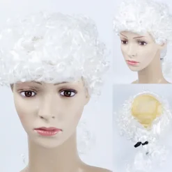 Lång Cosplay Advokatperuk för Barn, Vuxna, Lockig Gentlemanperuk Vit Gentleman Advokatperuk för Halloweenfest Utklädning><noscript><img width=