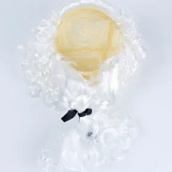 Lång Cosplay Advokatperuk för Barn, Vuxna, Lockig Gentlemanperuk Vit Gentleman Advokatperuk för Halloweenfest Utklädning><noscript><img width=