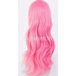 Lång lockig hårtoppar kostym cosplay peruk 70CM långt vågigt hår set peruk Cos Anime peruk (Rosa)> Peruker
