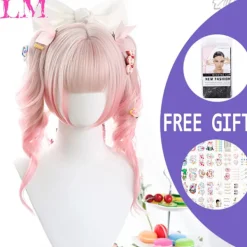 Lång Ombre färgglad syntetisk cosplay Lolita Harajuku peruk med B #4 #99> Peruker