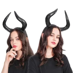Lång oxhorn huvudbonad cosplay horn pannband festtillbehör för Halloween> Huvudbonader