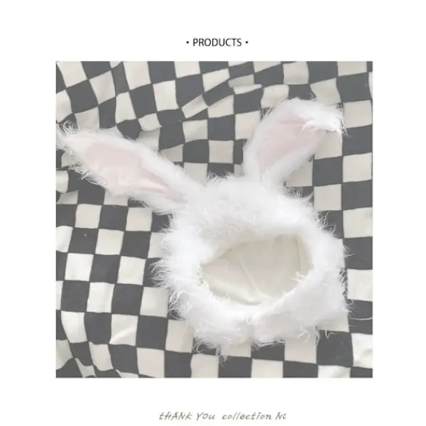 /#/Lång päls kaninöron söt tjej stil huvudbonad varm öronmössa i/#/> Huvudbonader