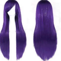 Lång Rak Anime Kostym Peruk Party Peruk Lila Peruker För Kvinnor> Peruker