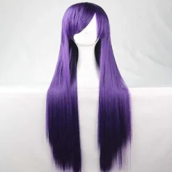 Lång Rak Anime Kostym Peruk Party Peruk Lila Peruker För Kvinnor> Peruker