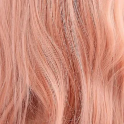 Lång rosa peruk för kvinnor, mode, lockig, vågig peruk, naturligt falskt hår för festcosplay><noscript><img width=