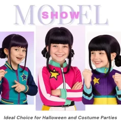 Lång Syntetisk Cosplay Peruk för Kvinnor Flickor, Anime Idol Scenföreställning Hår Kostymtillbehör><noscript><img width=