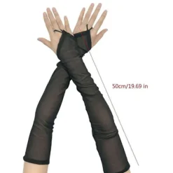 Långa fingerlösa armärmar för kvinnor, vintage 1920-tals kostymrekvisita, handskar för bröllop och kvällsevenemang, flapper utklädningskläder, vita utan diamant | Fyndiq><noscript><img width=