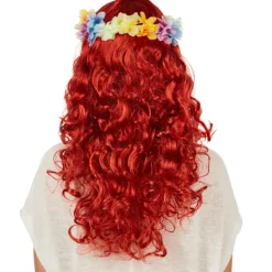 tectake Lockig Peruk Hawaii med blomband><noscript><img width=