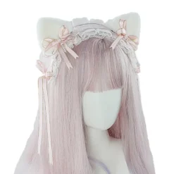 Xuigort Lolita kattöron huvudbonad piga spets hår fest accessoarer söta hårband söt hårnål> Peruker