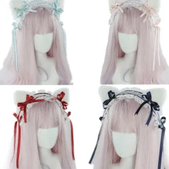 Xuigort Lolita kattöron huvudbonad piga spets hår fest accessoarer söta hårband söt hårnål><noscript><img width=