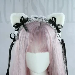 Xuigort Lolita kattöron huvudbonad piga spets hår fest accessoarer söta hårband söt hårnål><noscript><img width=