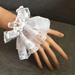 Lolita spets handskar vita handskar sexig spets elastiskt armband lämplig för Halloween, bröllop, tebjudningar, maskerader, nattklubbar, vit> Tillbehör