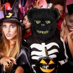 Läskig Björnmask, Krypande Masker för Vuxna och Barn, Skräck Teddybjörnsmask, Plysch Blodig Björnmask, för Fest Karneval Cosplay><noscript><img width=