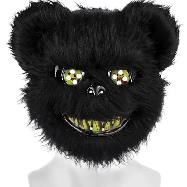 Läskig Björnmask, Krypande Masker för Vuxna och Barn, Skräck Teddybjörnsmask, Plysch Blodig Björnmask, för Fest Karneval Cosplay-FM-> Masker