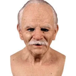 Hot 2025 Läskig Halloween Gammal Mans Mask, Gammal Mans Huvudbonad Realistisk Silikonmask Helhuvud Knepiga Rekvisita> Masker