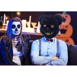 Läskig Halloween-mask Björnhar Mask, Blodig Plyschhuvudmask, Ha><noscript><img width=