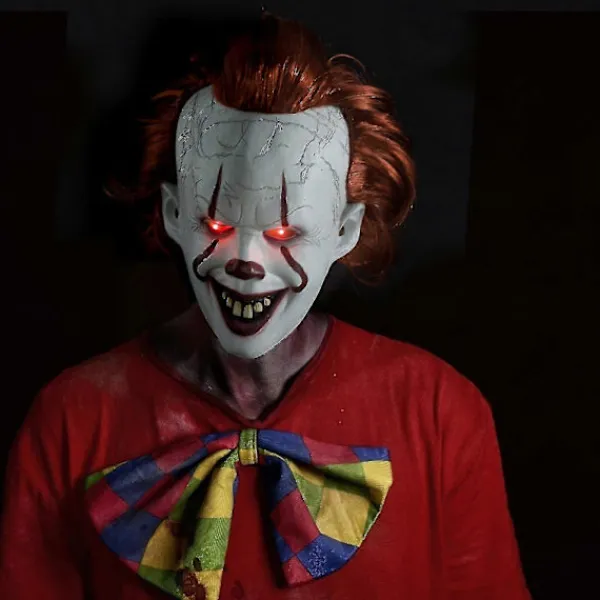 Läskig It Pennywise Krypande Clown Mask, Cosplay & Dekoration Halloween Party Rekvisita Glowing> Masker