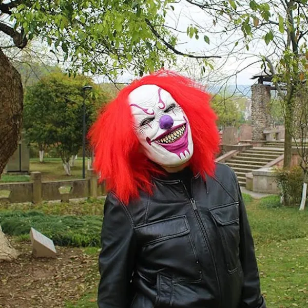 Läskig Ond Mördare Joker Clown Latex Mask Halloween Horror Cosplay Kostym Rekvisita> Masker