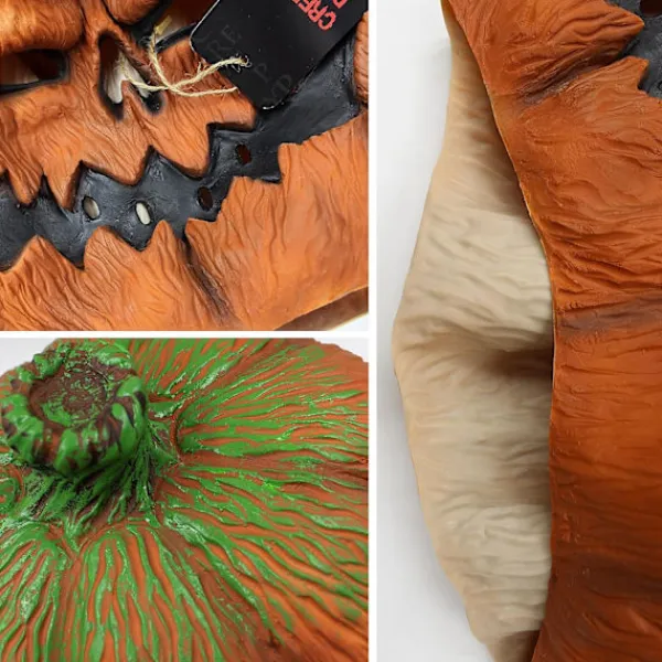 Läskig pumpa mask i latex, full huvudmask, maskeradskräckfågel> Masker