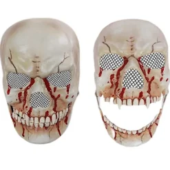 Läskig Skelettansiktsmask med rörlig käke för Halloween-kostym, Cosplay, Maskeradkarnevalfest> Masker