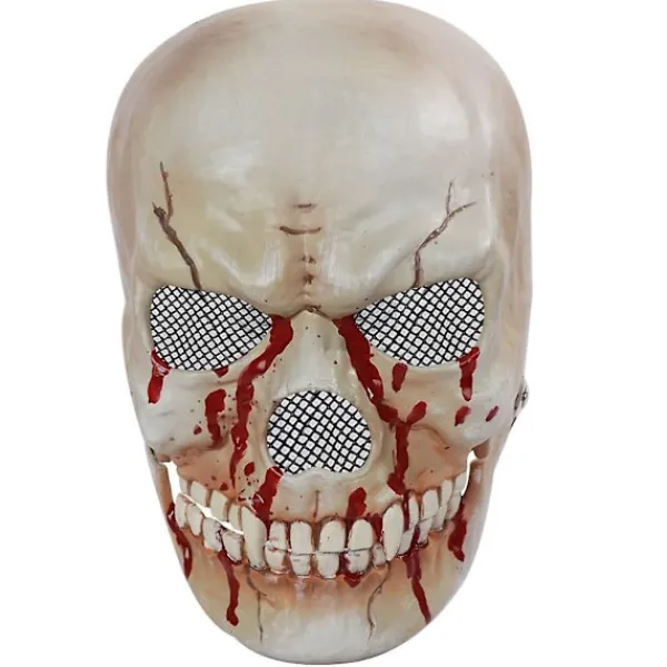 Läskig Skelettansiktsmask med rörlig käke för Halloween-kostym, Cosplay, Maskeradkarnevalfest> Masker