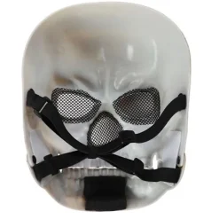 Läskig Skelettansiktsmask med rörlig käke för Halloween-kostym, Cosplay, Maskeradkarnevalfest><noscript><img width=
