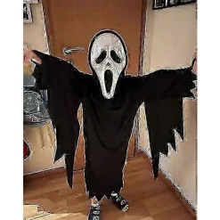 FMYSJ Läskig Spökansikte Blodig Bling Mask - Halloween Kostymrekvisita för Vuxna & Barn, Skräck Cosplay Tillbehör - FKB (FMY) A><noscript><img width=