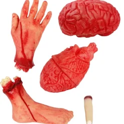 Läskiga falska blod rekvisita avhuggna hand hjärta hjärna fot brutna kroppsdelar för hemsökt hus Halloween vampyr zombie festtillbehör> Tillbehör