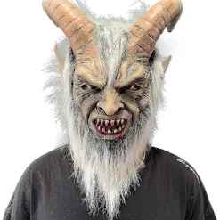 Lucifer Mask med Horn Läskig Djävul Krampus Masker Halloween Cosplay Kostym Rekvisita> Masker