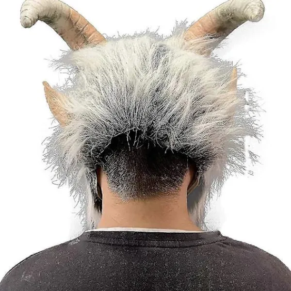 Lucifer Mask med Horn Läskig Djävul Krampus Masker Halloween Cosplay Kostym Rekvisita> Masker