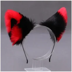 Luddig djuröron pannband katt huvudbonad Halloween Cosplay fest mjuk, färg 14> Huvudbonader