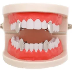 Lureen Metallgrillz Vampyrtänder Dracula Hip Hop Grillz För Dina Tänder 4 pcs> Tillbehör