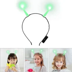 FMYSJ Lysande Alien Huvud Accessoar Hårdekoration Alien Kostym Cosplay Hårband Halloween Party Favör (FMY) 18.00X15.00X1.60CM> Huvudbonader