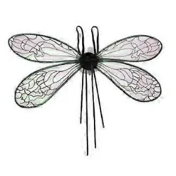 Lysande Cikadavings LED Trollsländvingar Älvvingar Glittriga Ängelvingar Halloween Kostymvinge för Maskeradfest Svart (Svart)> Tillbehör