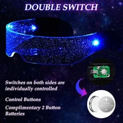 Lysande glasögon, LED-glasögon, Cyberpunk LED-glasögon, F><noscript><img width=