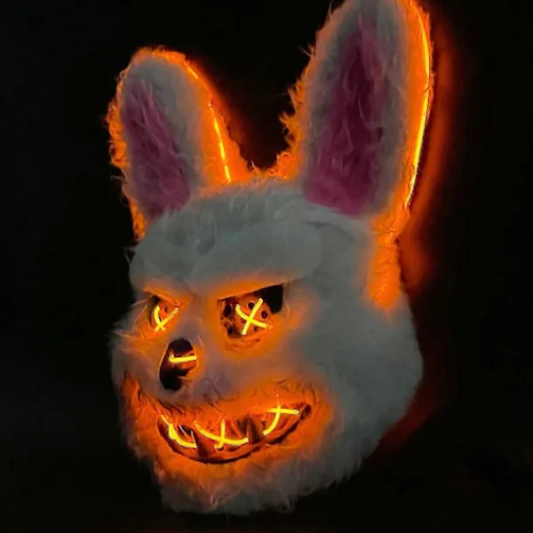 Lysande Halloweenmask Horror kaninmask Läskig Halloweenmask-2025> Masker