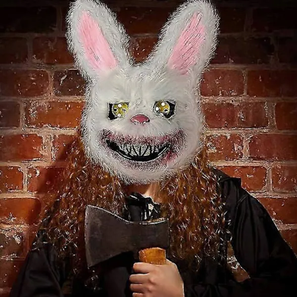 Lysande Halloweenmask Horror kaninmask Läskig Halloweenmask-2025> Masker