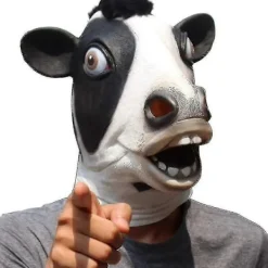 FMYSJ Lyxig Halloween Kostym Maskerad Latex Djurhuvud Mask Ko (FMY)> Masker